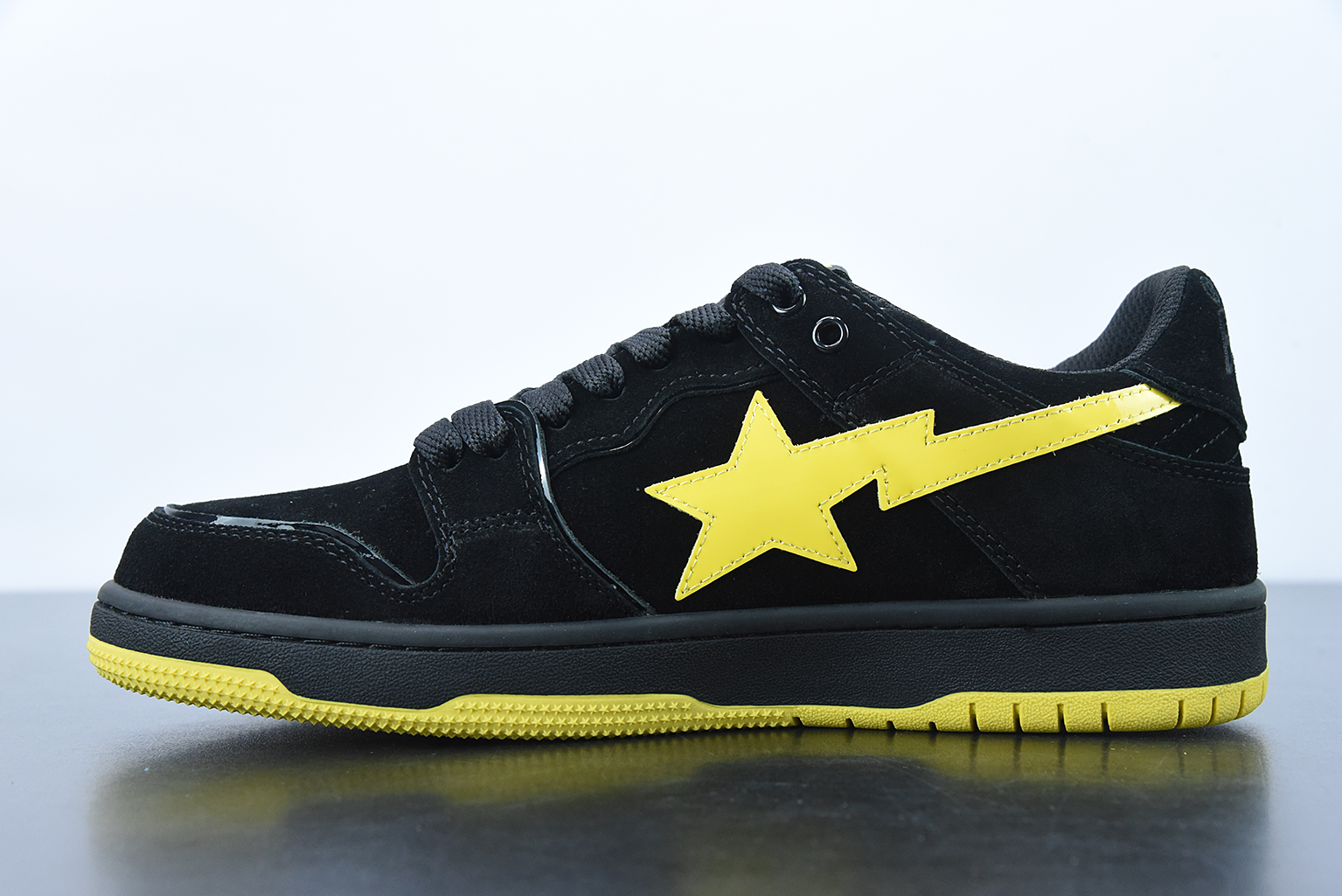 A Bathing Ape Sk8 Sta Black Electric Yellow 1G701090005