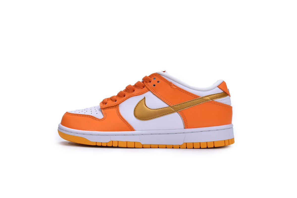 Nike Dunk Low White/Orange Blaze-Gold  CU1726-002