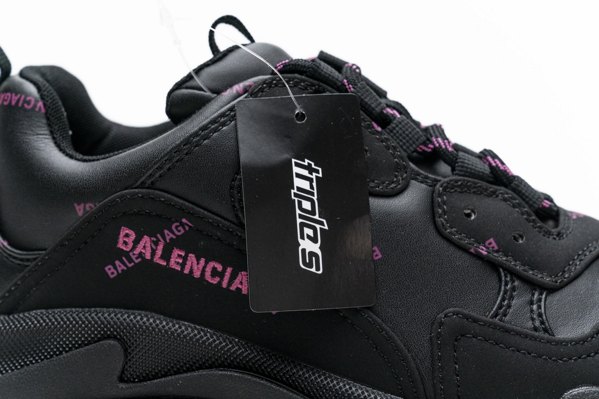 Ba***ci*ga Triple S Letter Black Pink   524039 W2FA1 7635