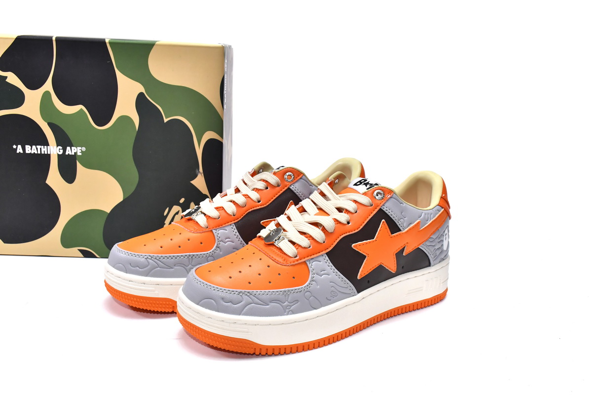 A Bathing Ape Bape Sta Low Grey Orange  1H70-291-002
