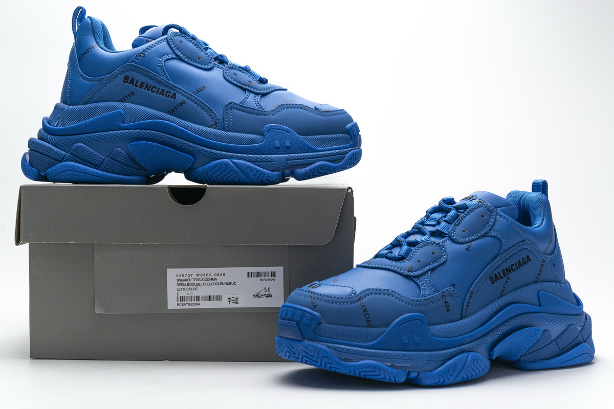 Ba***ci*ga Triple S Letter Blue  536737 W06E2 0848