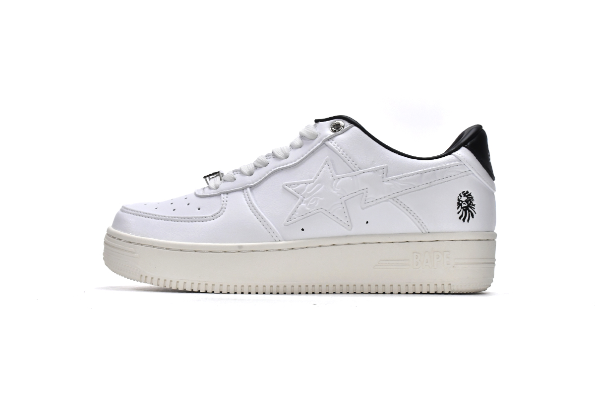 A Bathing Ape Bape Sta Low White Black  1H70-191-022