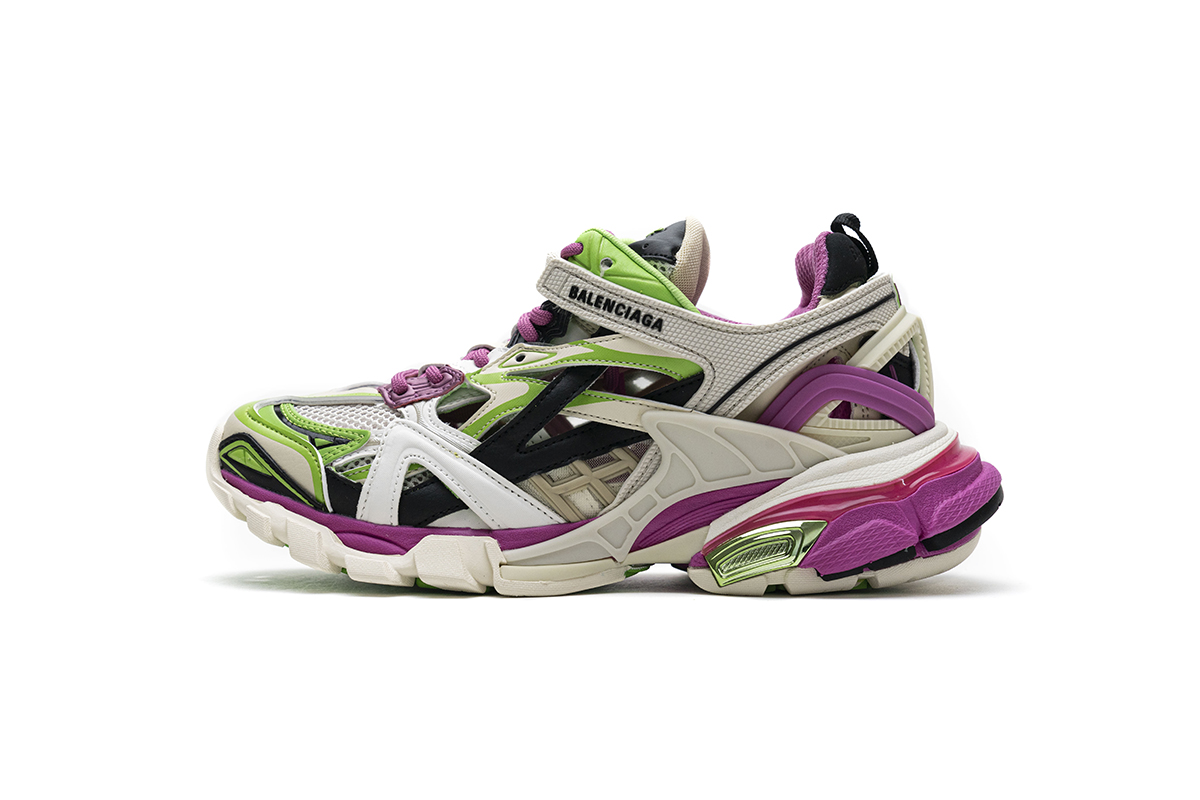 Ba***ci*ga Track 2 Sneaker White Green Pink   568615 W2GN3 9199