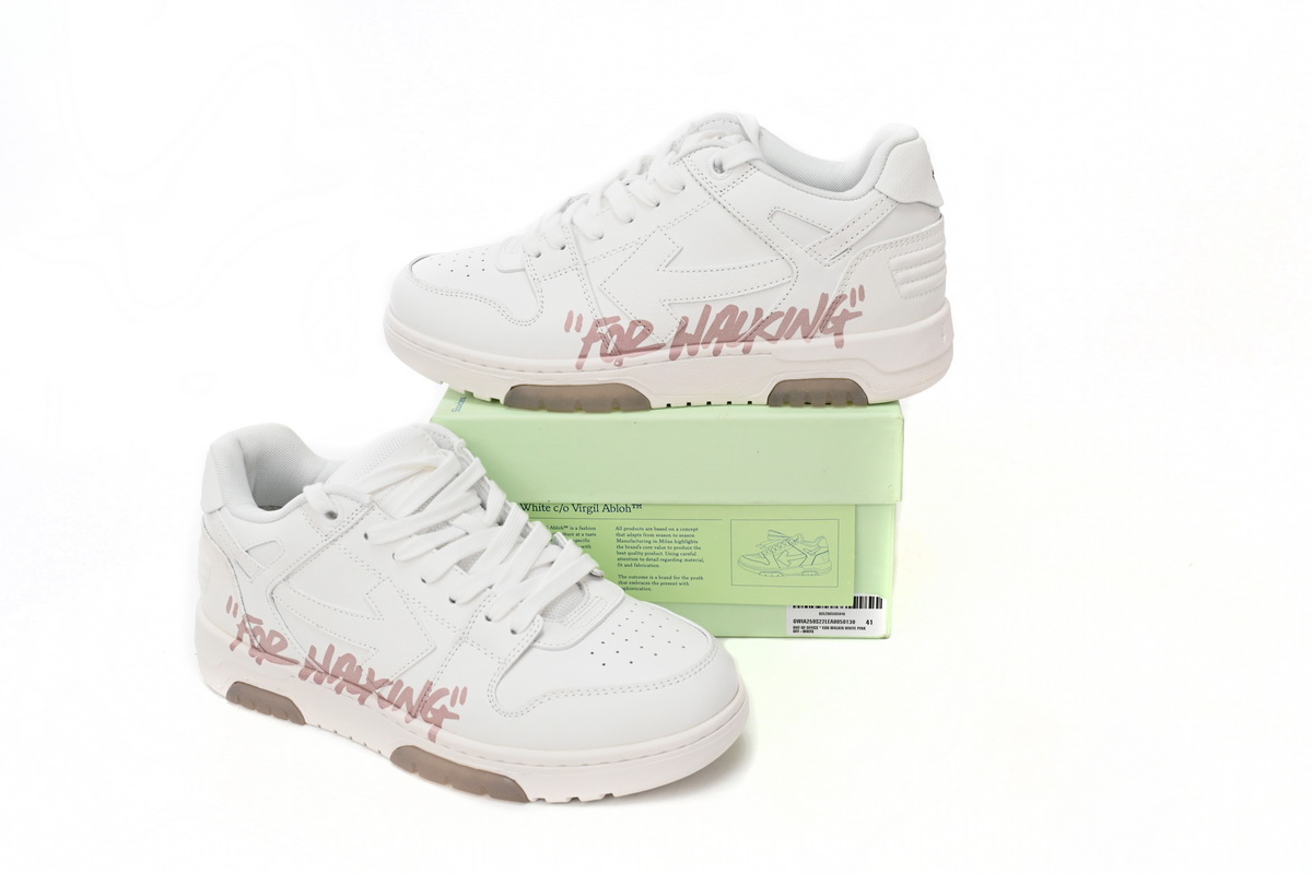 OFF-WHITE Out Of Office For Walking White Pink (Women's) OWIA259S22LEA0050130