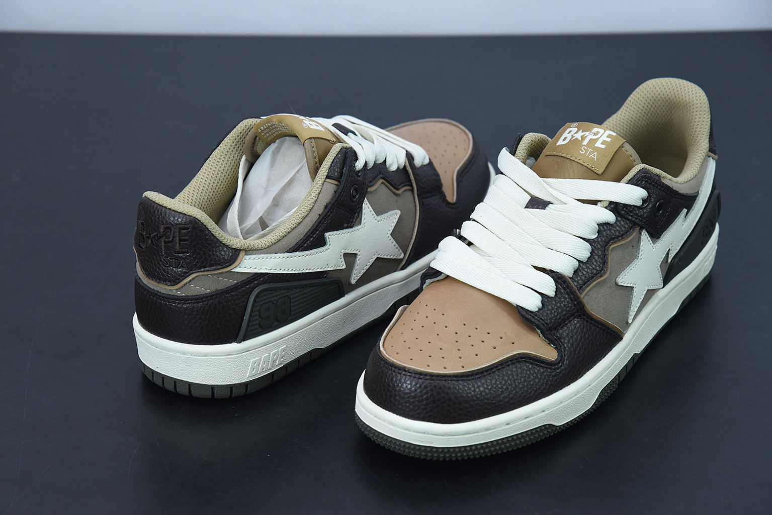 A Bathing Ape Bape SK8 Sta Brown Ivory 1H80191013