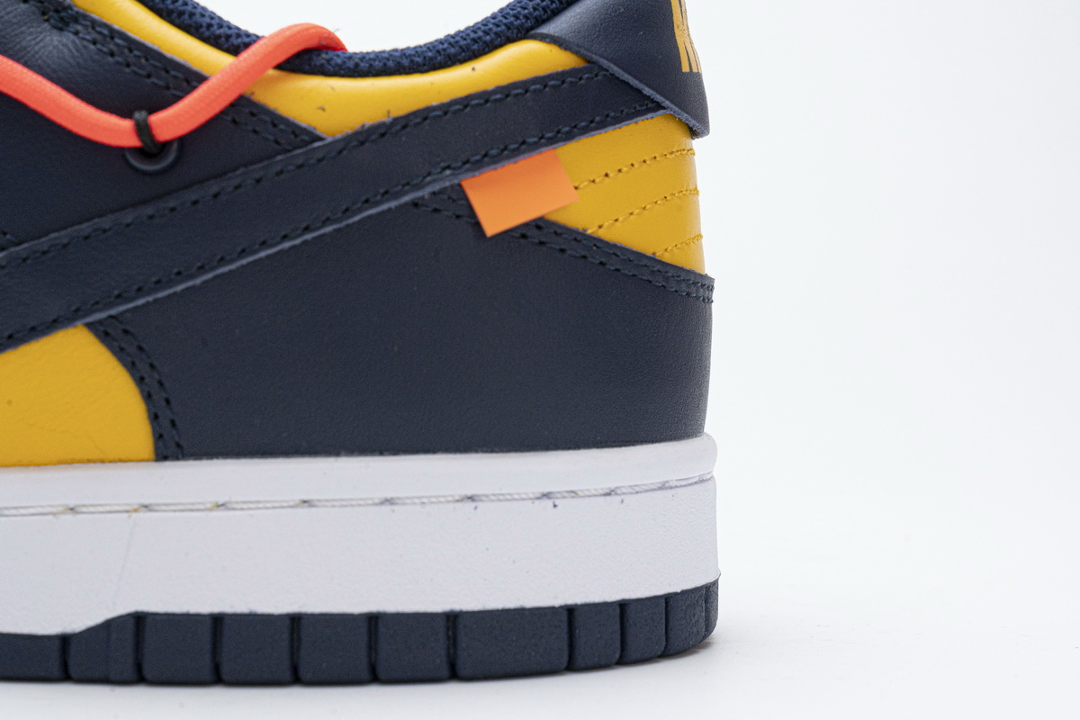 OFF WHITE X Nike Dunk SB Low White Michigan  CT0856-700