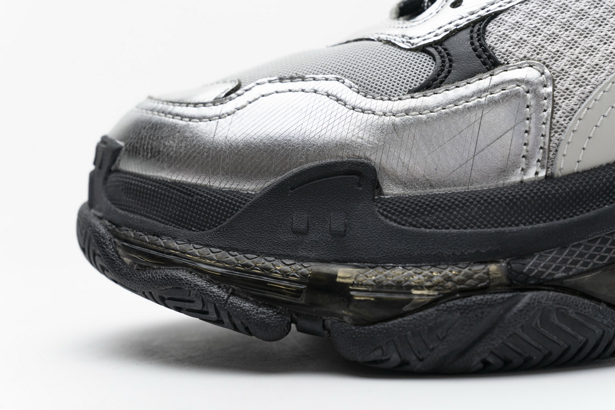 Ba***ci*ga Triple S Black Silver  541624 W09E1 7320