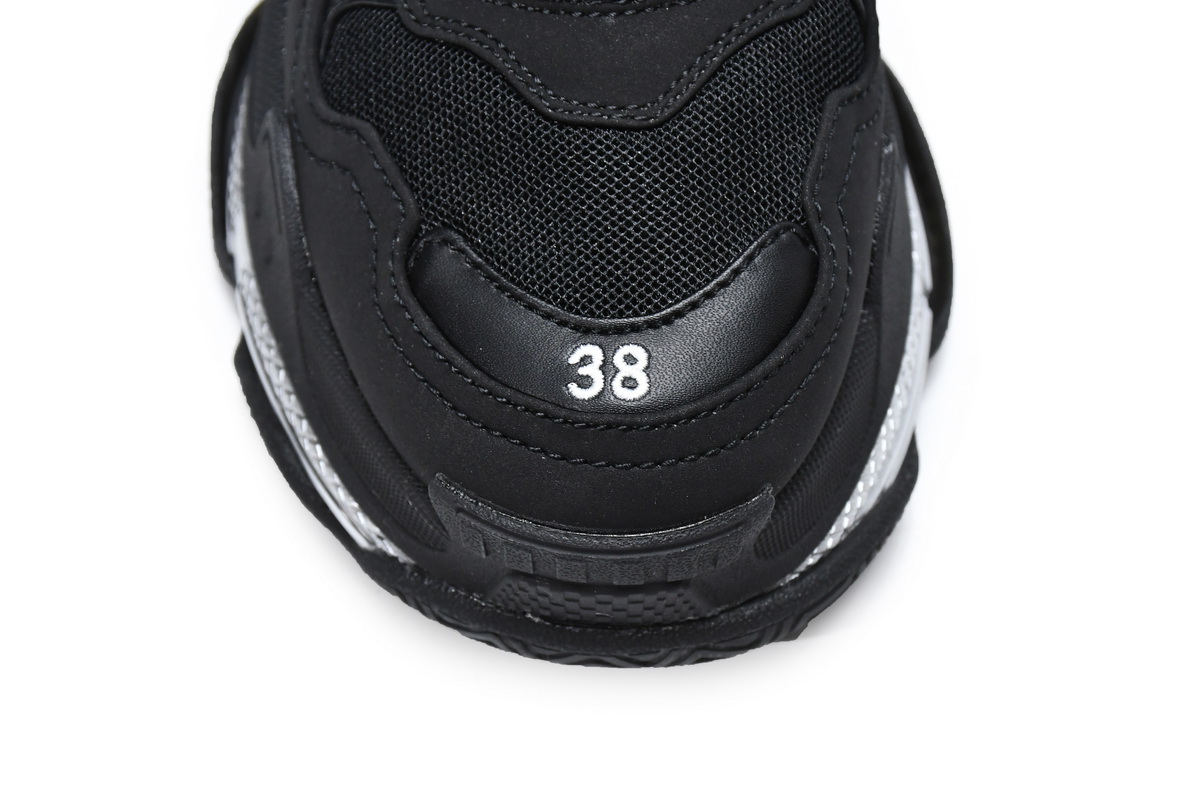 Ba***ci*ga Triple S Black Silver   544351 W2FB2 1001