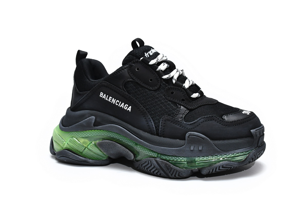 Ba***ci*ga Triple S Black Green   544351 W09ON 1047
