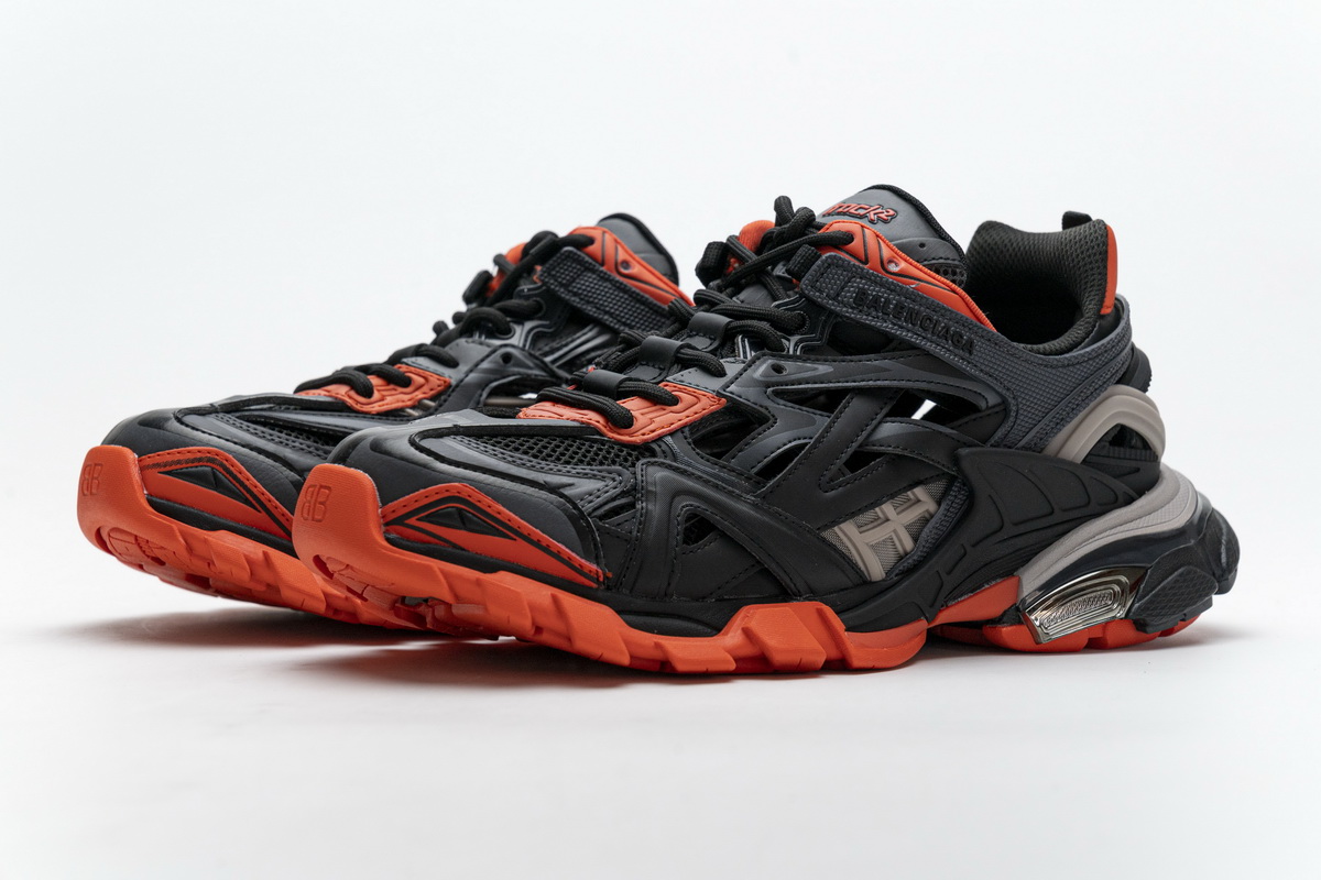 Ba***ci*ga Track 2 Sneaker Dark Grey Orange   570391 W2GN1 2002