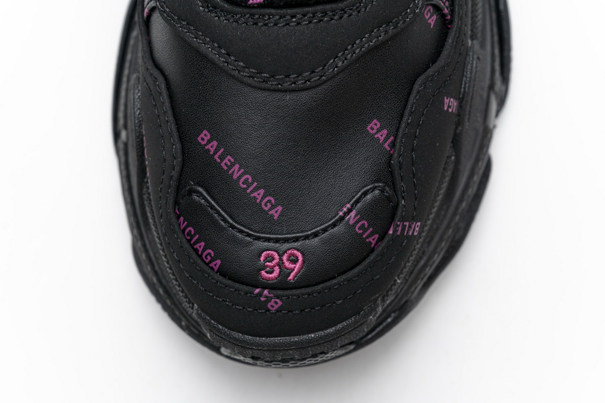 Ba***ci*ga Triple S Letter Black Pink   524039 W2FA1 7635