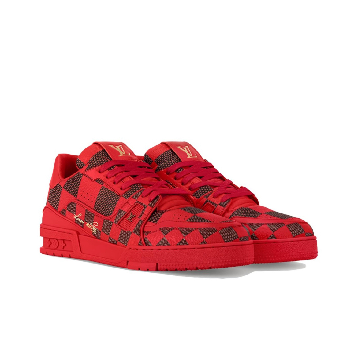 L*IS V*N Trainer Sneaker Damier PopRed 1ACN44