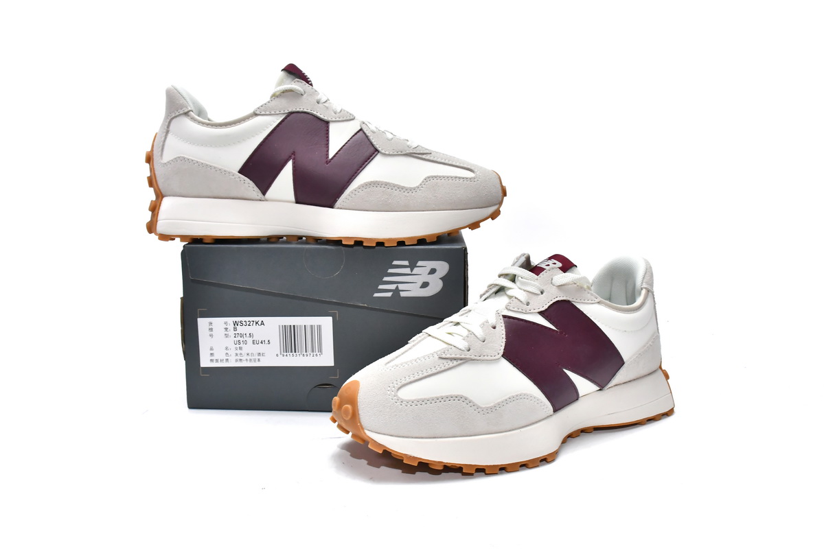 N*w B*lance 327 White Dark Red  WS327KA
