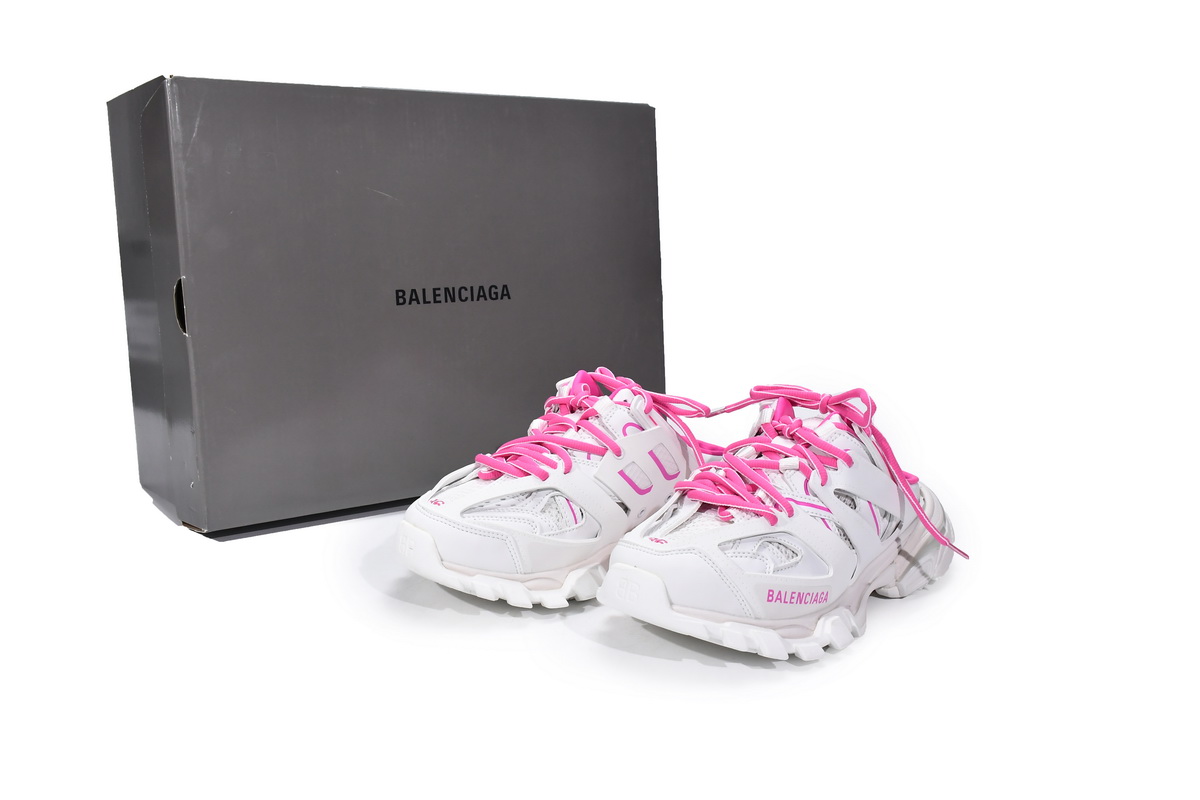 Ba***ci*ga Track White Pink  653813 W3CP6 9055