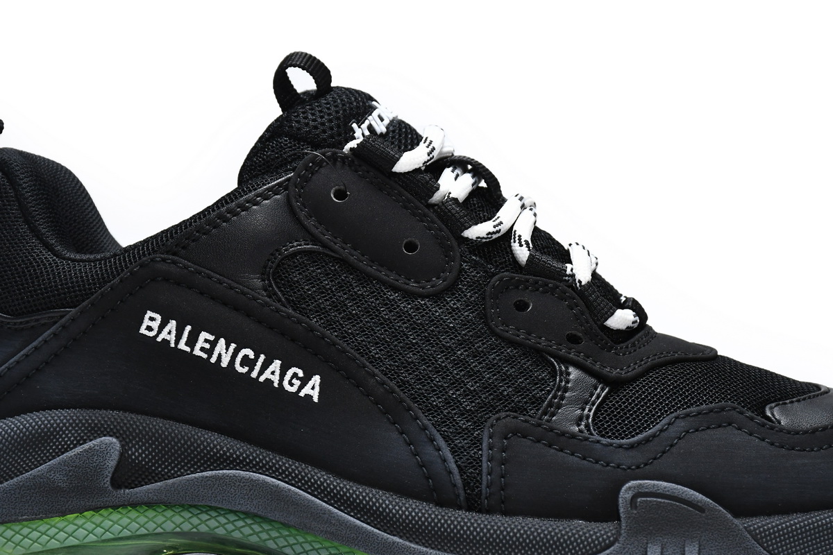 Ba***ci*ga Triple S Black Green   544351 W09ON 1047