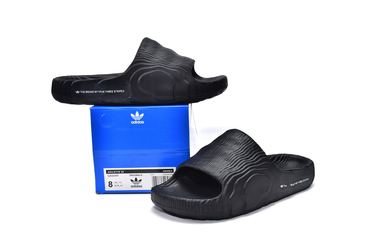 adidas originals Adilette 22 Slides Black  GX6949