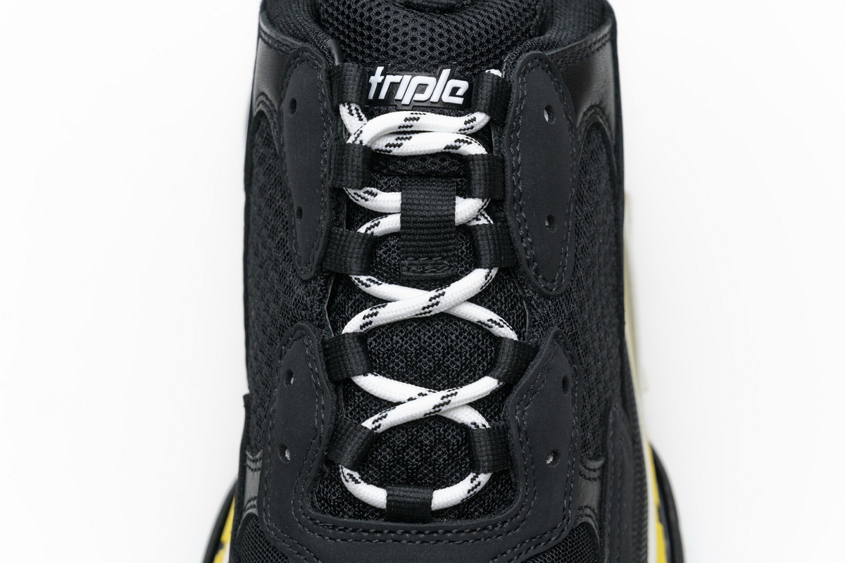 Ba***ci*ga Triple S Black Yellow  483513 W06E1 1078