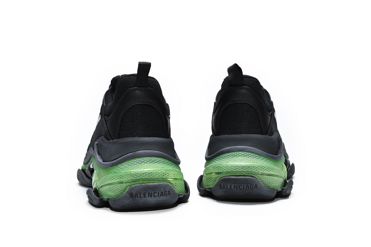 Ba***ci*ga Triple S Black Green   544351 W09ON 1047