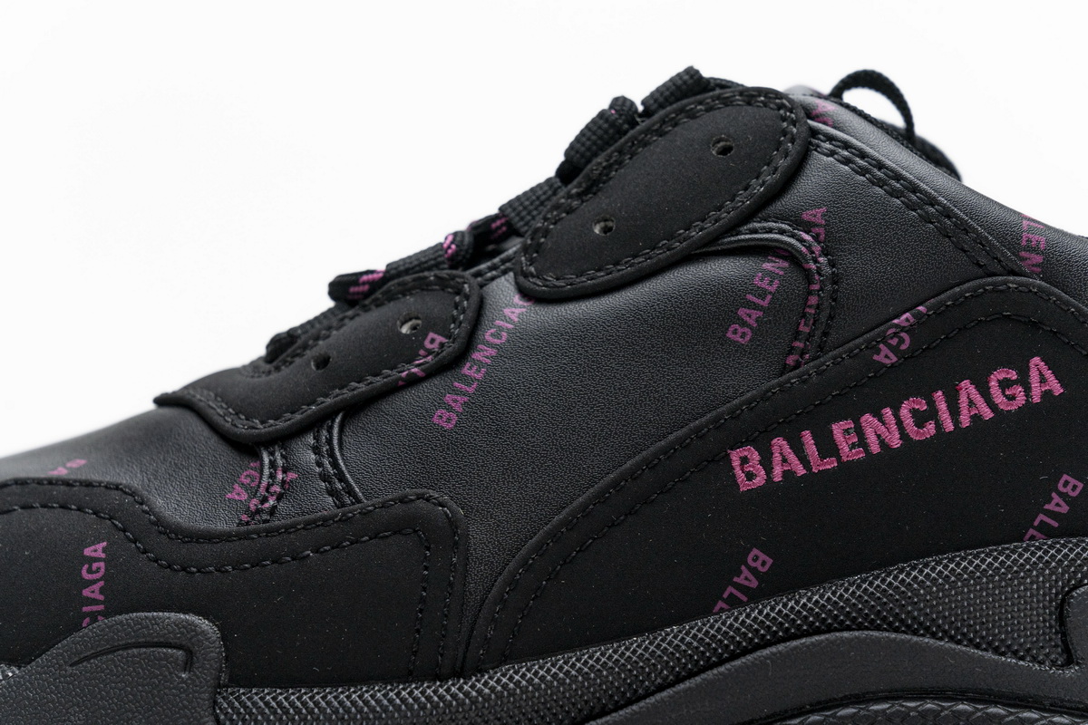 Ba***ci*ga Triple S Letter Black Pink   524039 W2FA1 7635