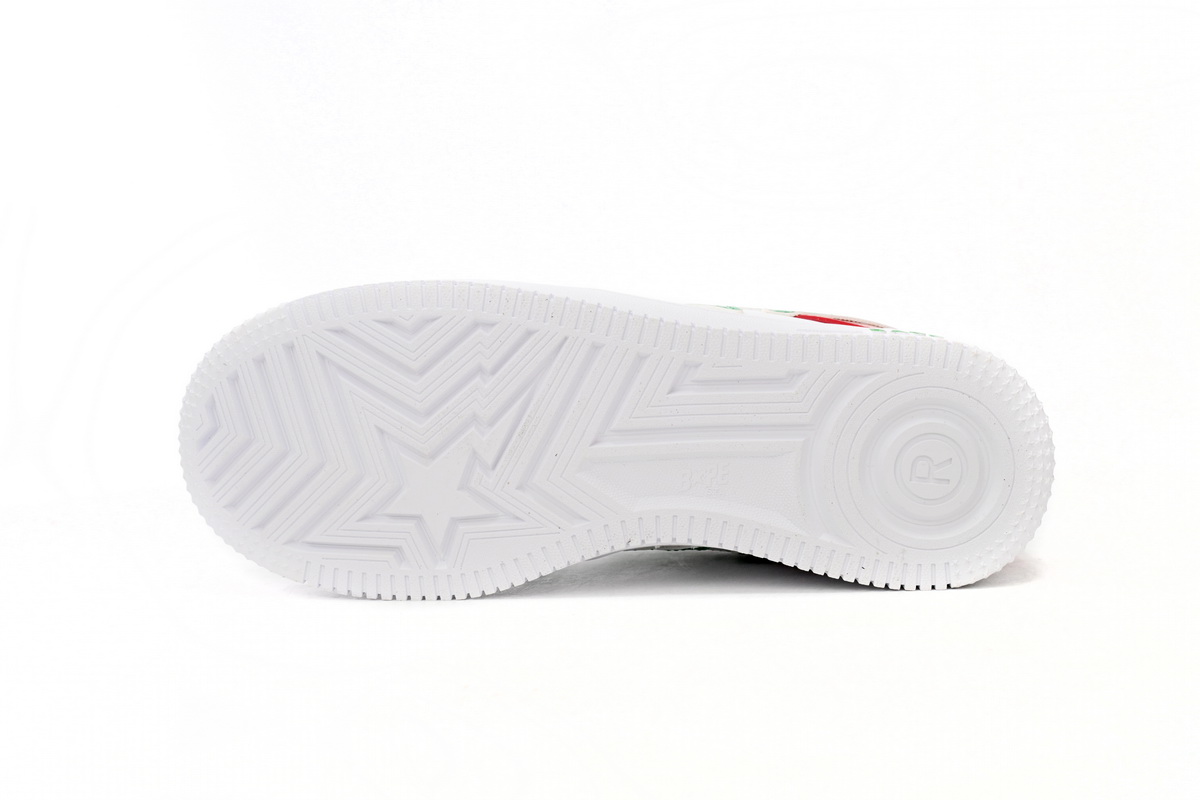 A Bathing Ape Bape Sta Low Red, white, and Green 1180-191-004