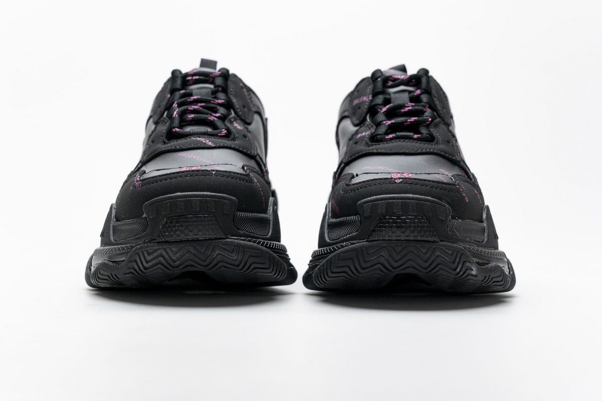 Ba***ci*ga Triple S Letter Black Pink   524039 W2FA1 7635