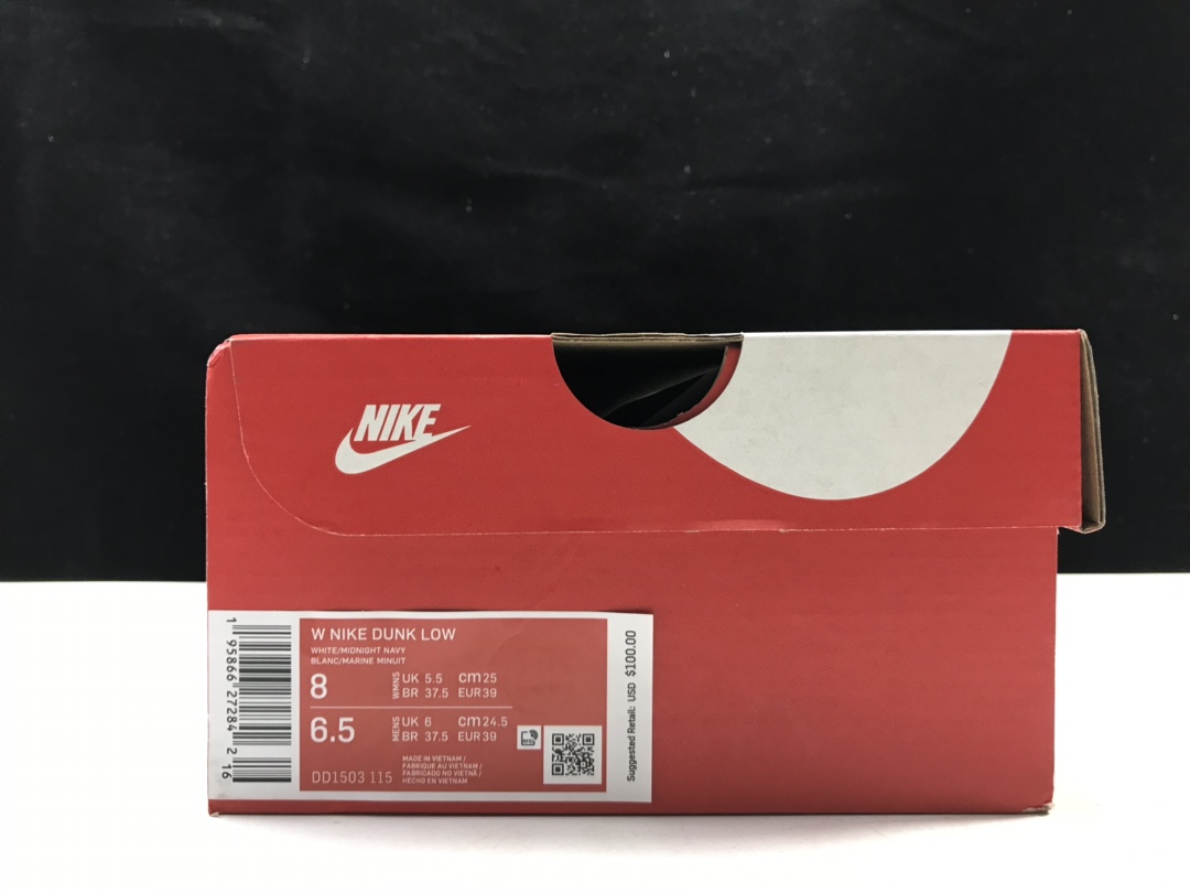 M Batch  NIKE DUNK LOW "Midnight Navy and White"  DD1503-115