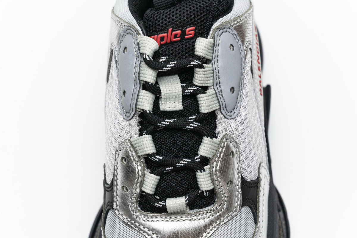 Ba***ci*ga Triple S Black Silver  541624 W09E1 7320