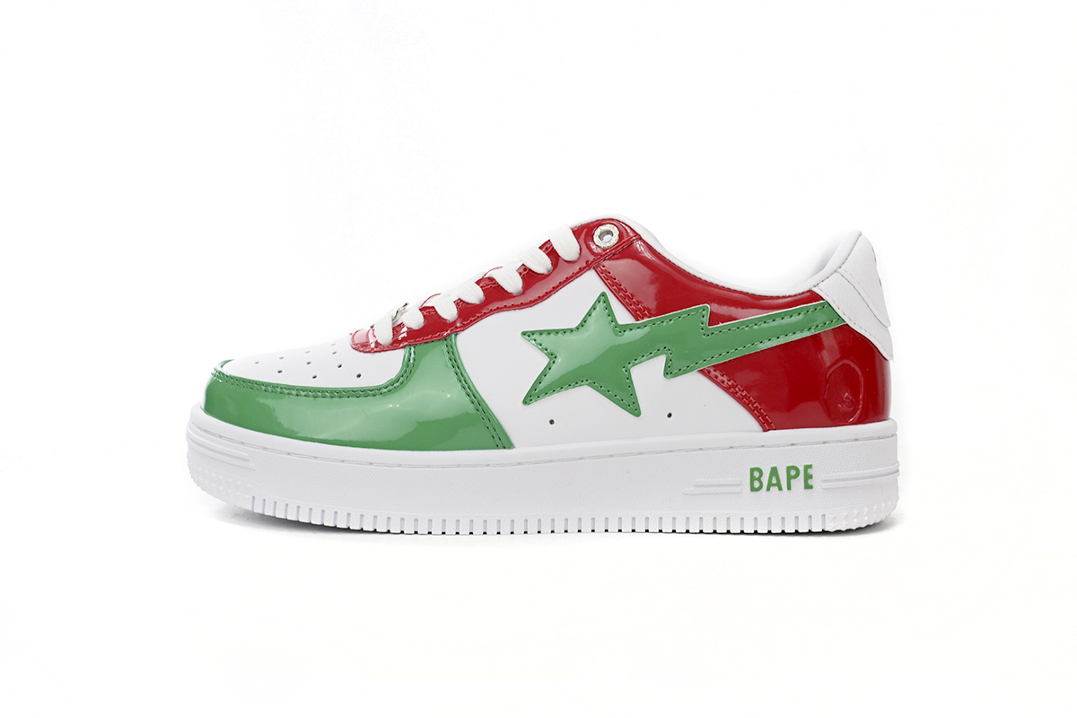 A Bathing Ape Bape Sta Low Red, white, and Green 1180-191-004
