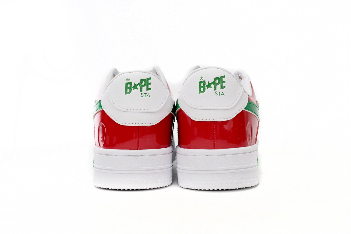 A Bathing Ape Bape Sta Low Red, white, and Green 1180-191-004