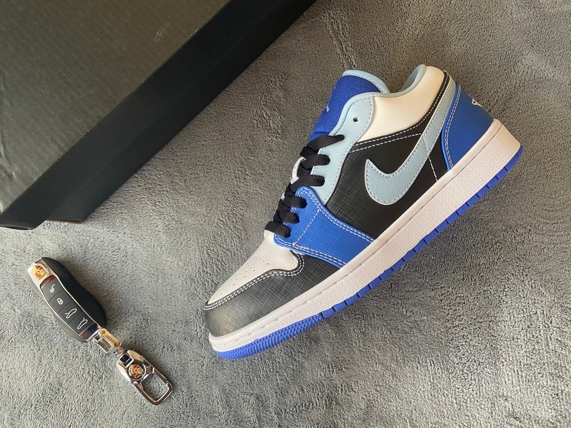 Air Jordan 1 Low White Blue Black  DH0206-400