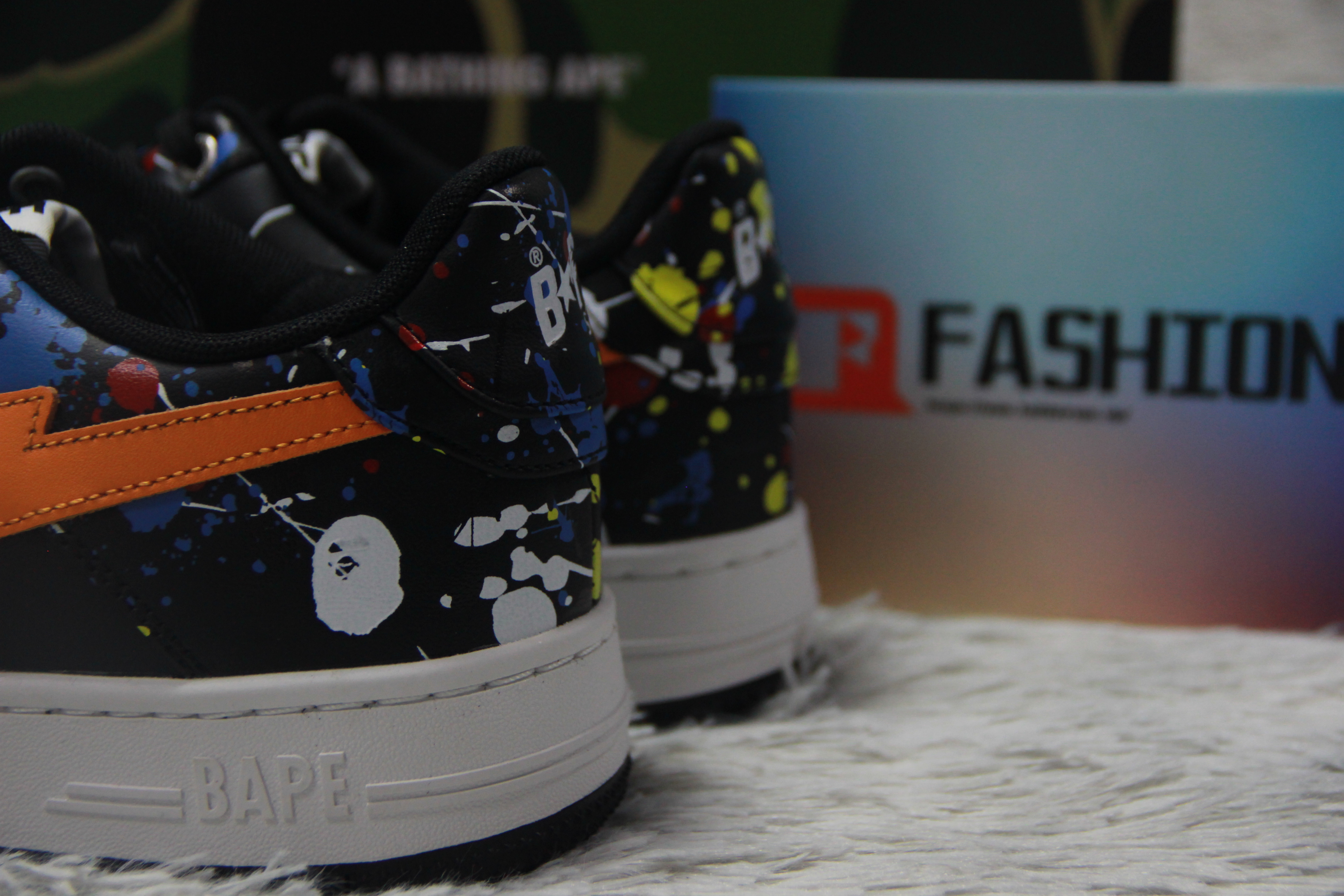 A Bathing Ape Bape StaPaint Splatter Black  1I20-291-009