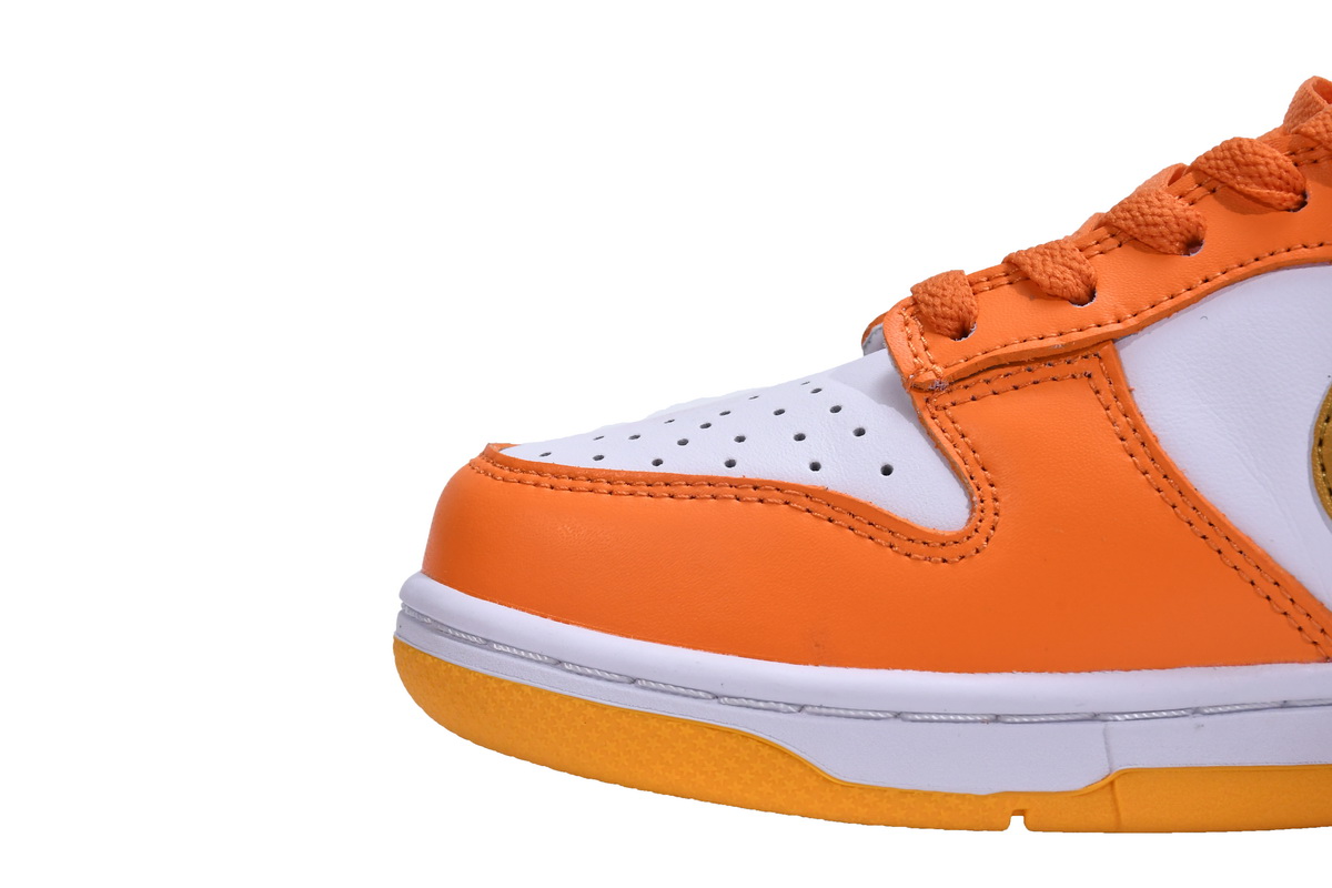 Nike Dunk Low White/Orange Blaze-Gold  CU1726-002