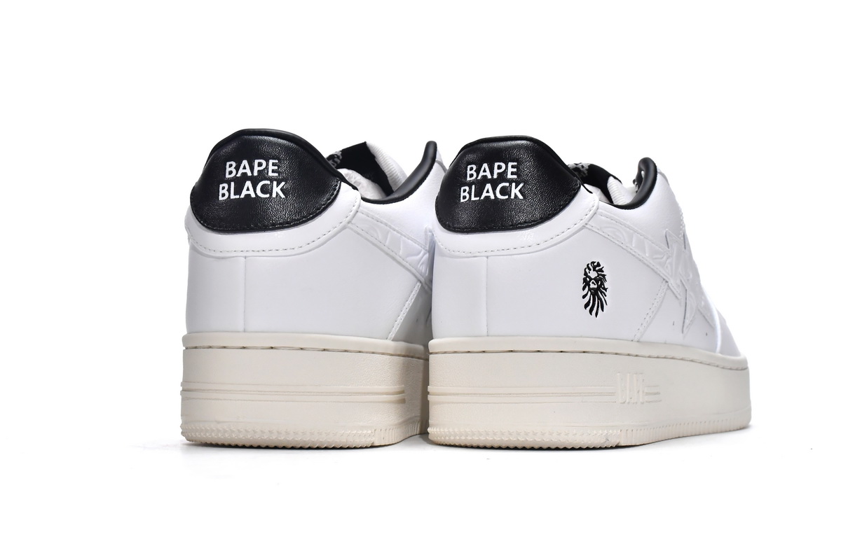 A Bathing Ape Bape Sta Low White Black  1H70-191-022