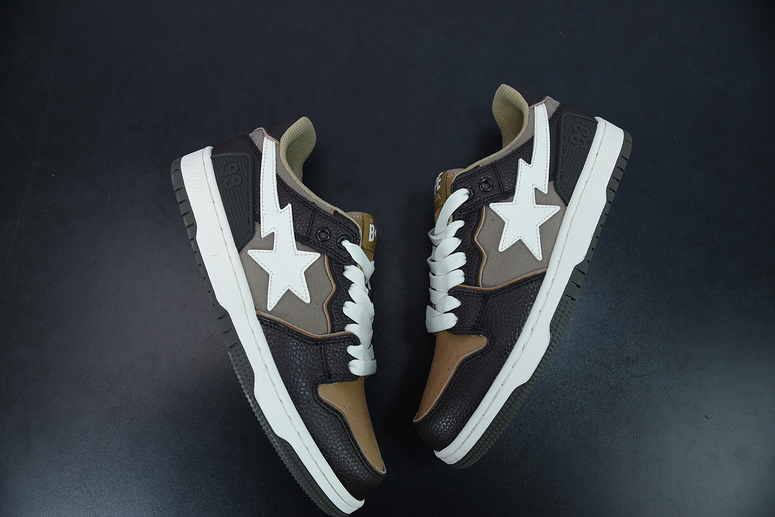 A Bathing Ape Bape SK8 Sta Brown Ivory 1H80191013