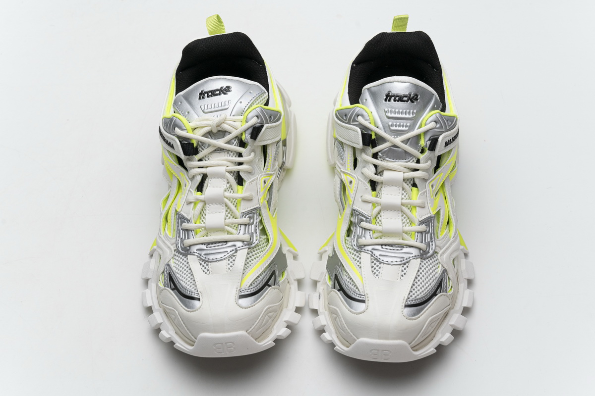 Ba***ci*ga Track 2 Sneaker White Fluo Yellow   568515 W2ON3 9073