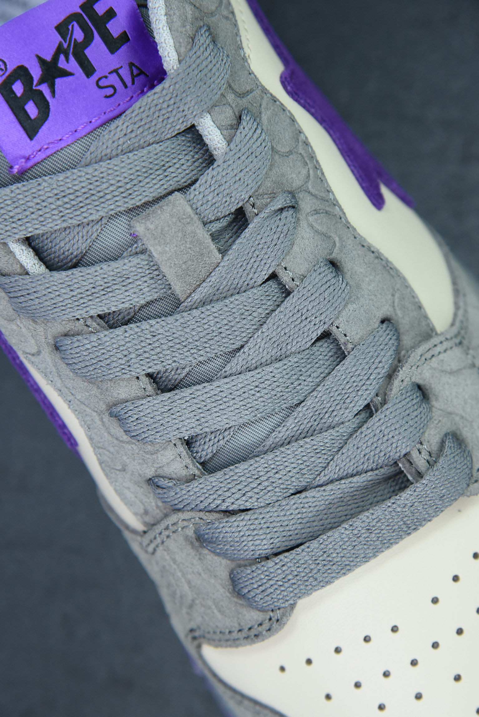 A Bathing Ape Court Sta Mist Grey Royal Purple 1G801009I