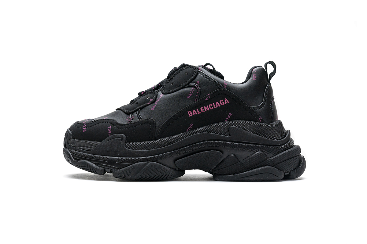 Ba***ci*ga Triple S Letter Black Pink   524039 W2FA1 7635