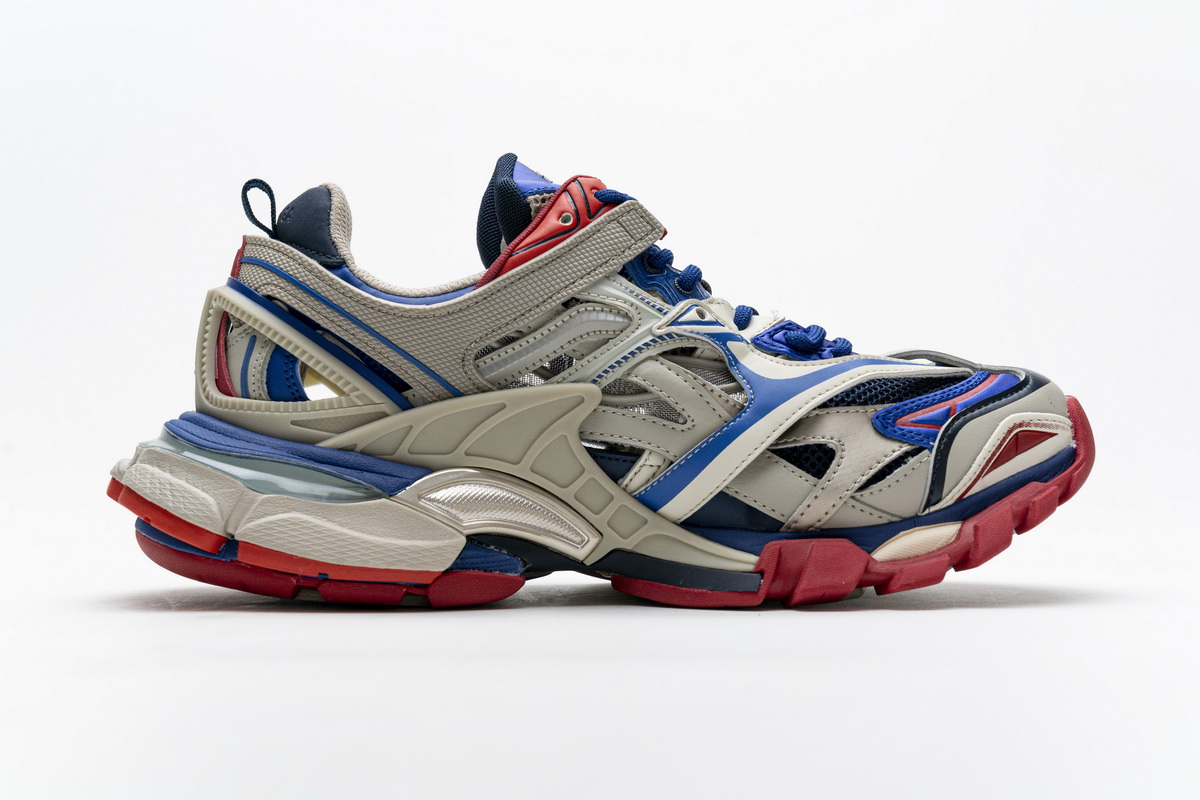 Ba***ci*ga Track 2 Sneaker Beige Blue  570391 W2GN2 8570