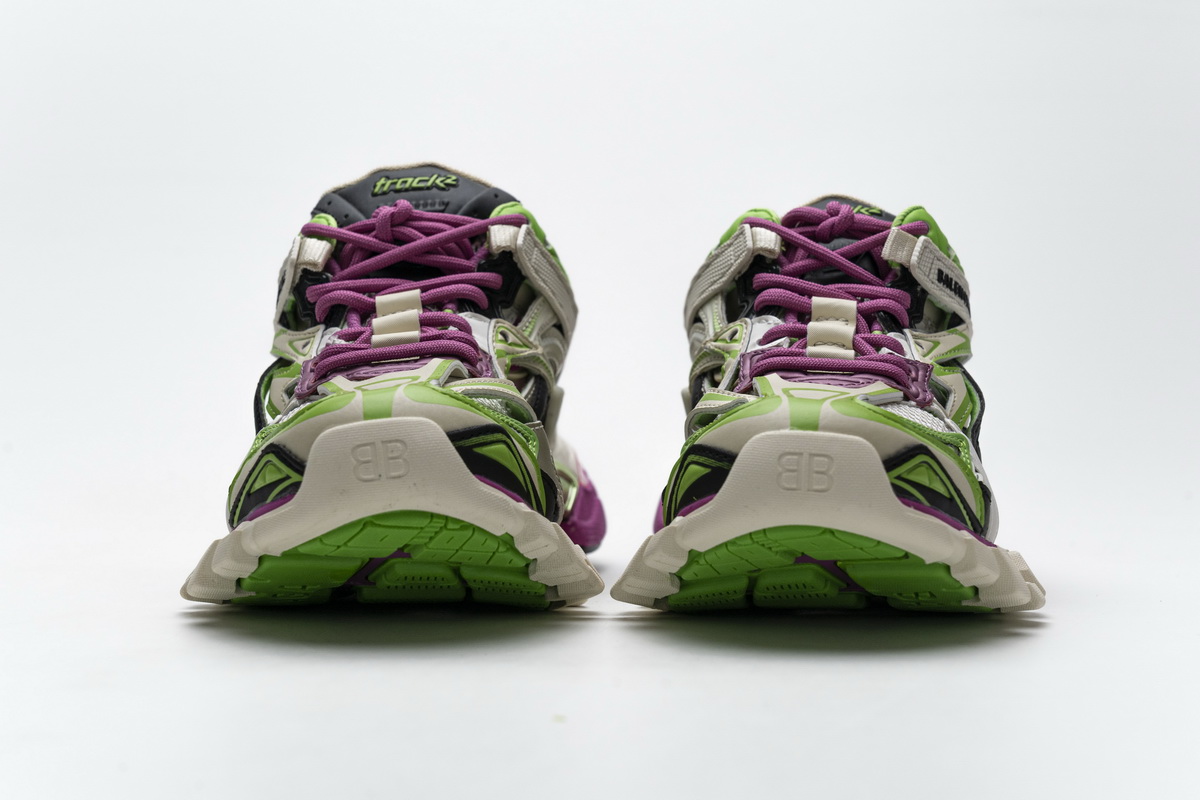 Ba***ci*ga Track 2 Sneaker White Green Pink   568615 W2GN3 9199