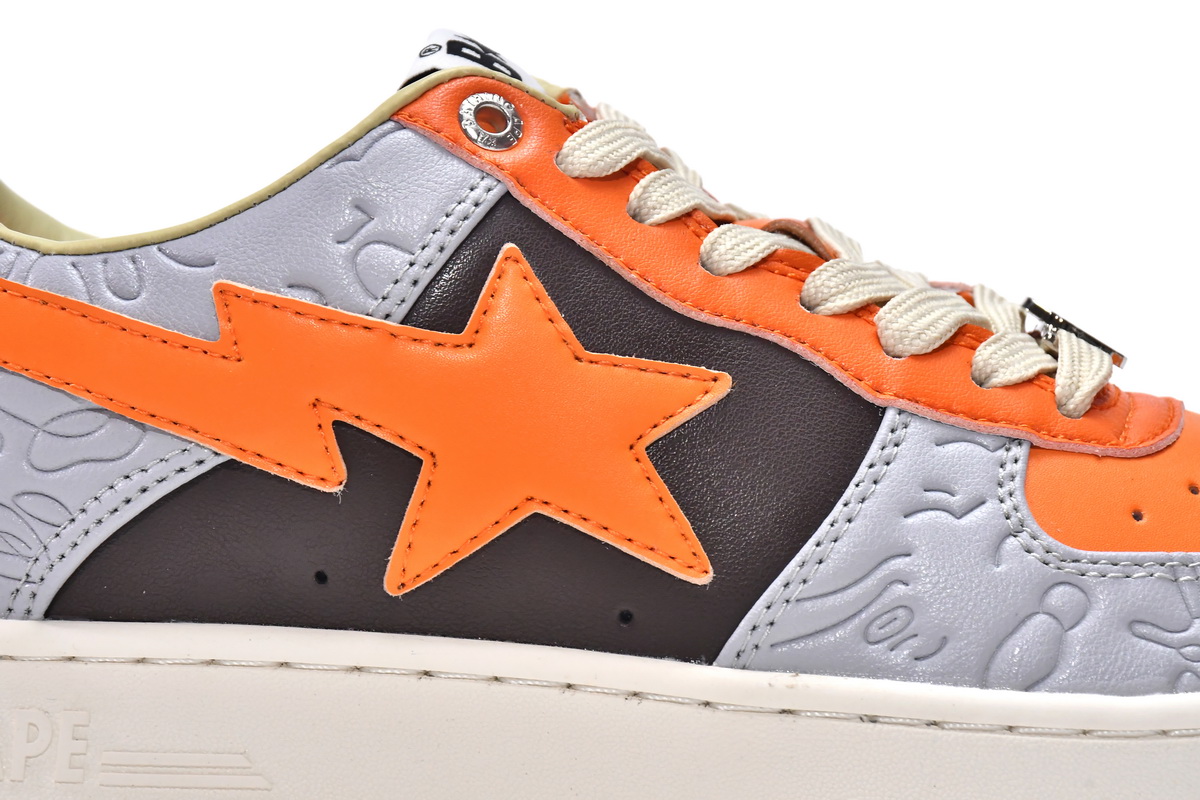 A Bathing Ape Bape Sta Low Grey Orange  1H70-291-002