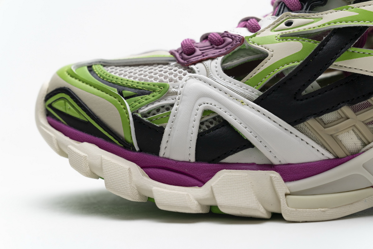 Ba***ci*ga Track 2 Sneaker White Green Pink   568615 W2GN3 9199