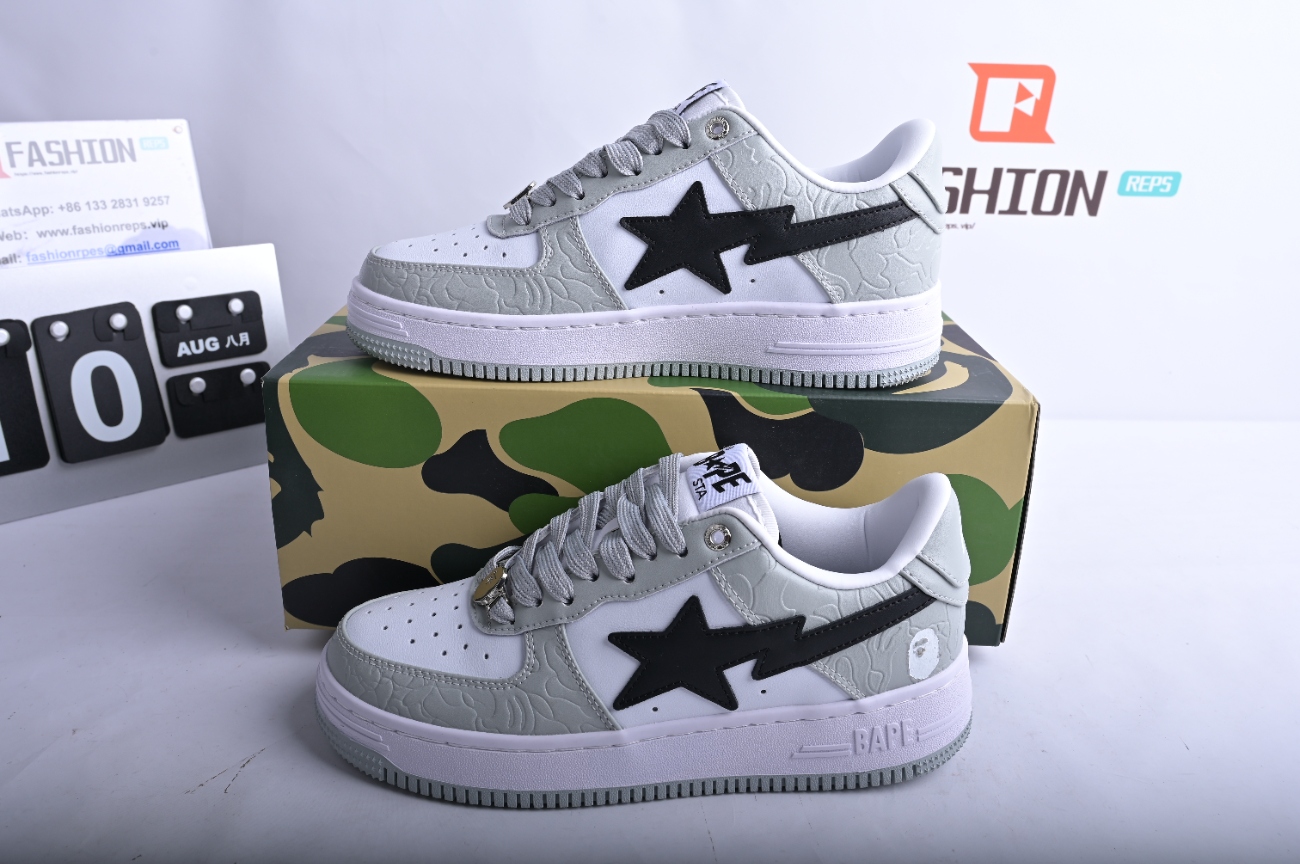 A Bathing Ape Bape Sta Low Grey Black 191002MH