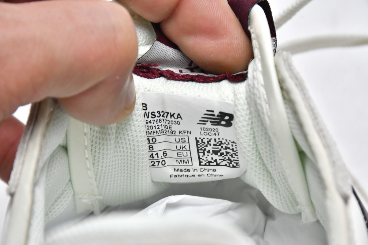 N*w B*lance 327 White Dark Red  WS327KA