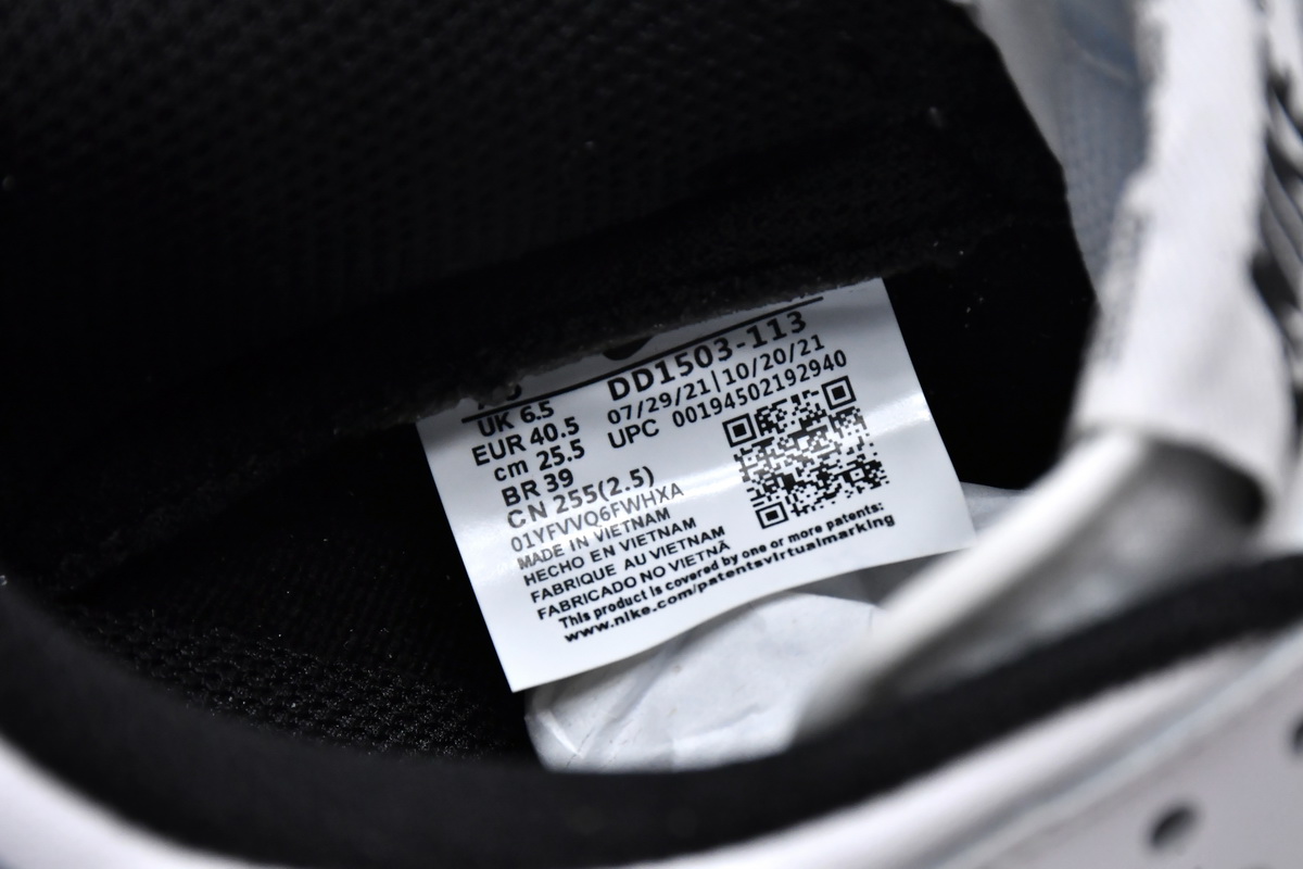 Nike Dunk Low White Black  DD1503-113
