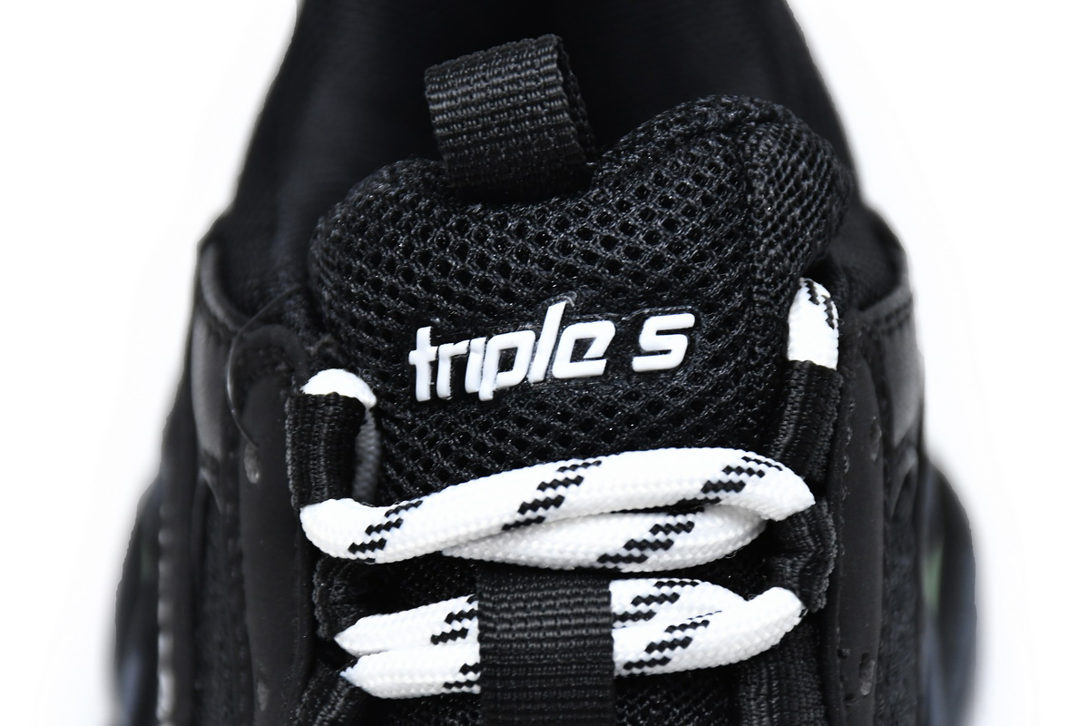 Ba***ci*ga Triple S Black Green   544351 W09ON 1047
