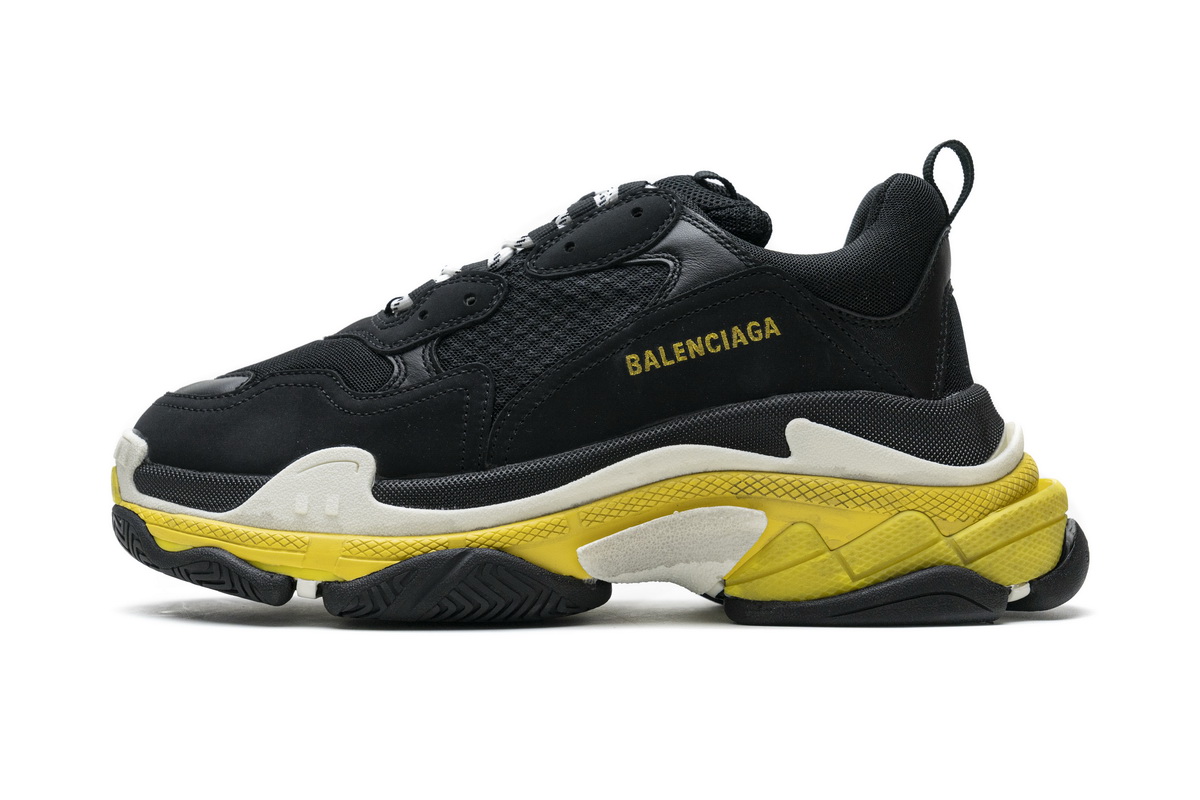 Ba***ci*ga Triple S Black Yellow  483513 W06E1 1078