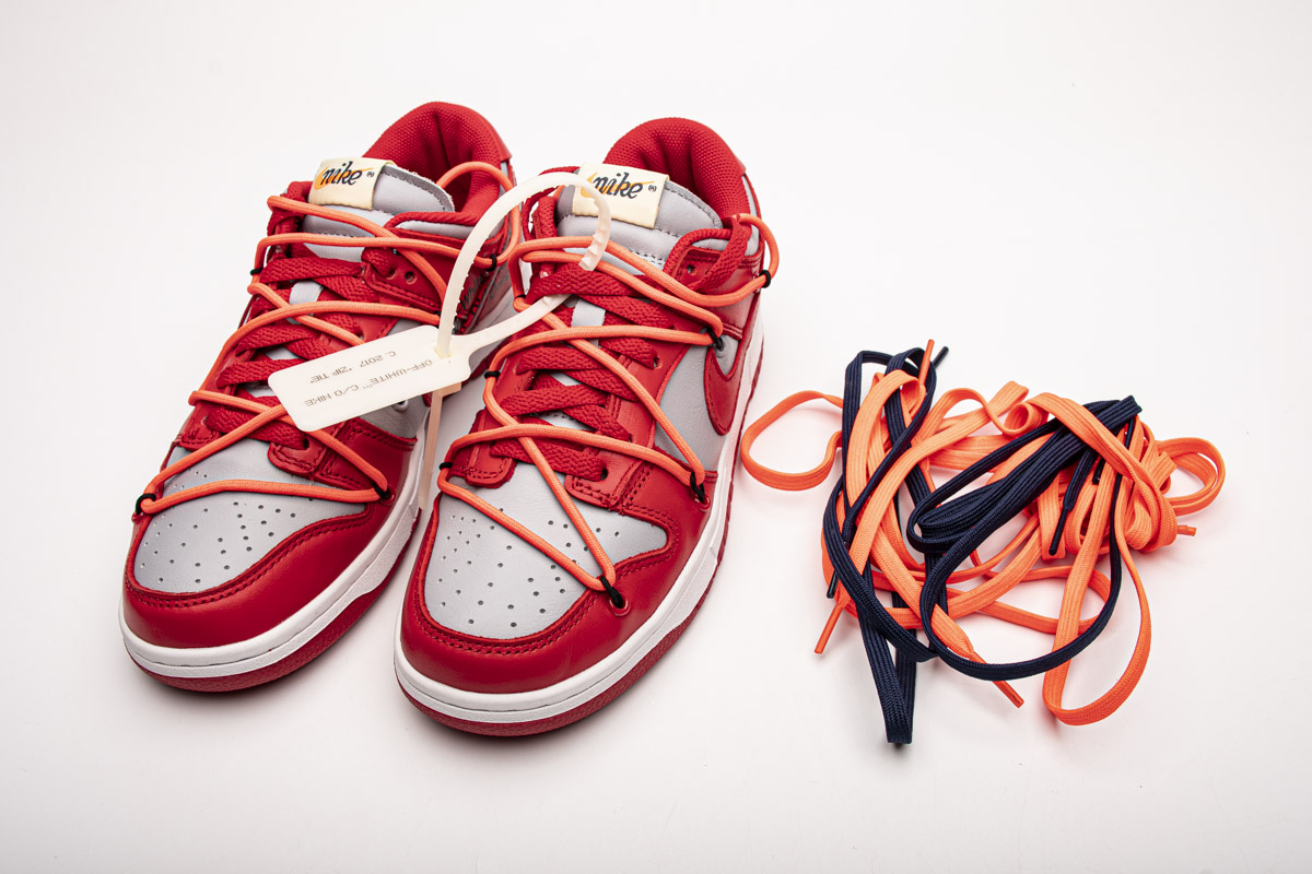 OFF White X Nike Dunk Low University Red   CT0856-600