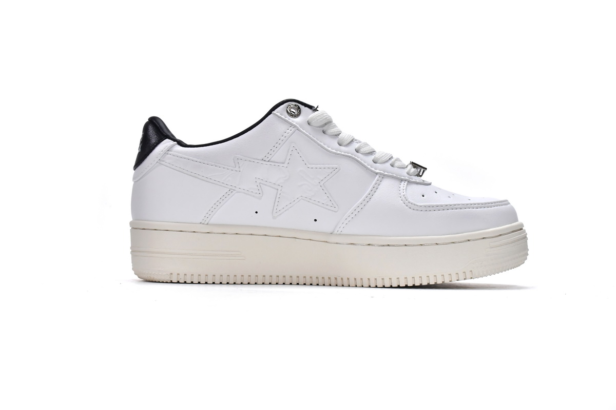 A Bathing Ape Bape Sta Low White Black  1H70-191-022