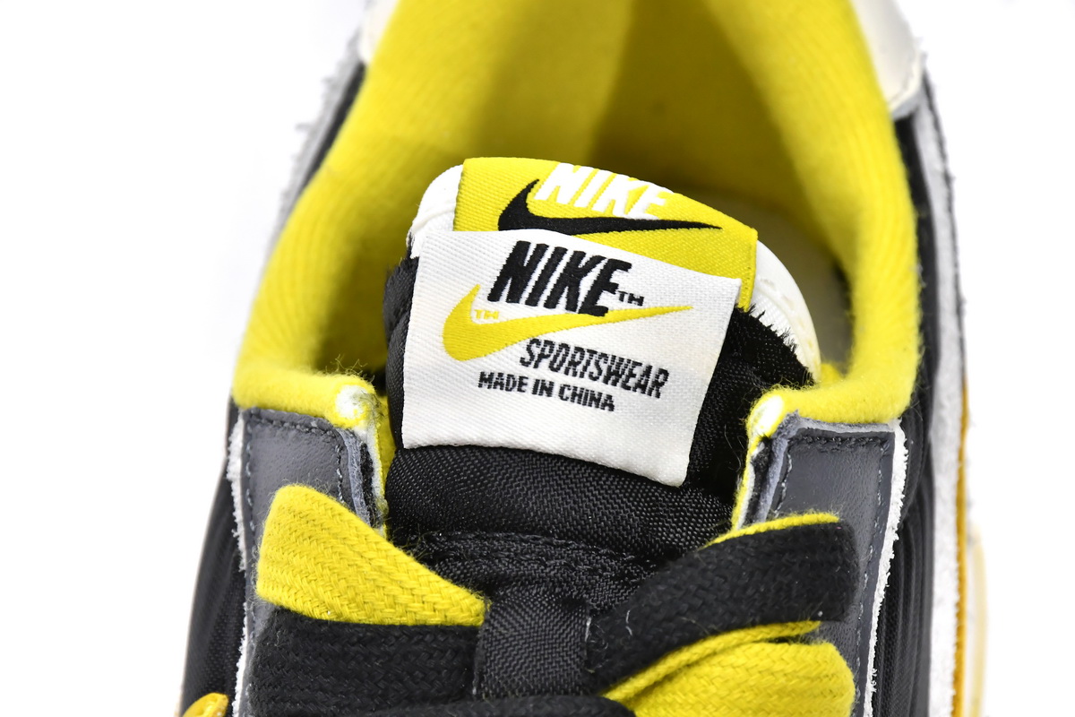 Sacai x Nike LDWaffle Black and Bright Citron  DJ4877-001
