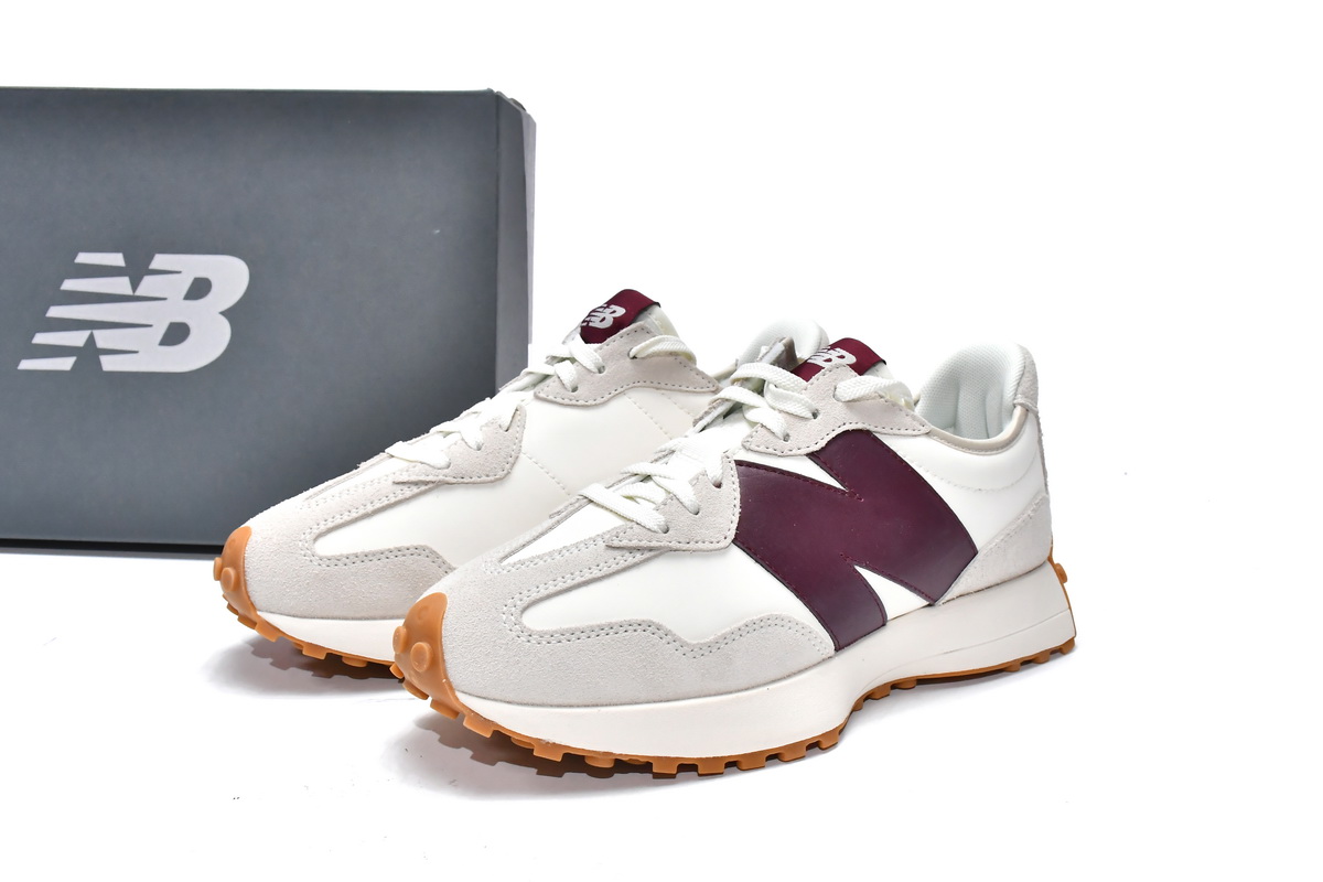 N*w B*lance 327 White Dark Red  WS327KA